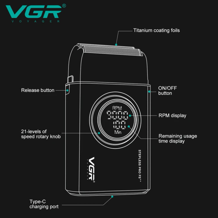 ماشین اصلاح موی صورت وی جی ار مدل V-377